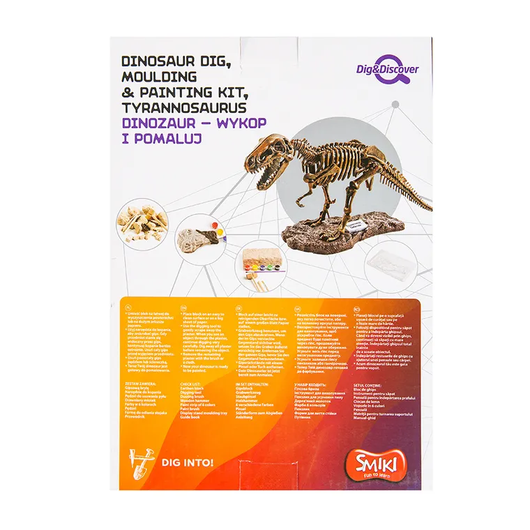 Smiki, Wykopaliska, dinozaur z farbami, zestaw naukowy