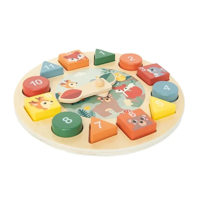 Smiki, zegar drewniany, drewniana układanka