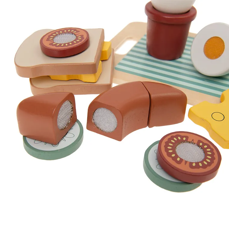 Smiki, zestaw śniadaniowy do krojenia, zabawka drewniana