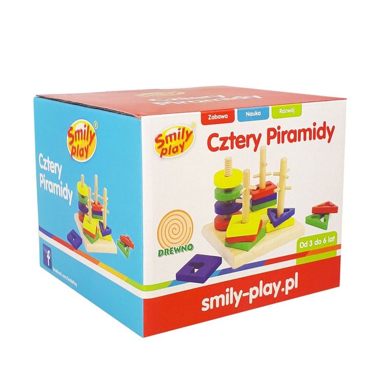 Smily Play, cztery piramidki, sorter kształtów