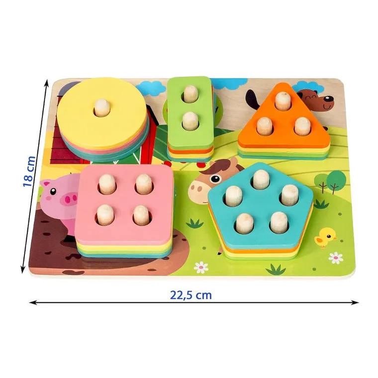Smily Play, Farma, układanka drewniana, kształty