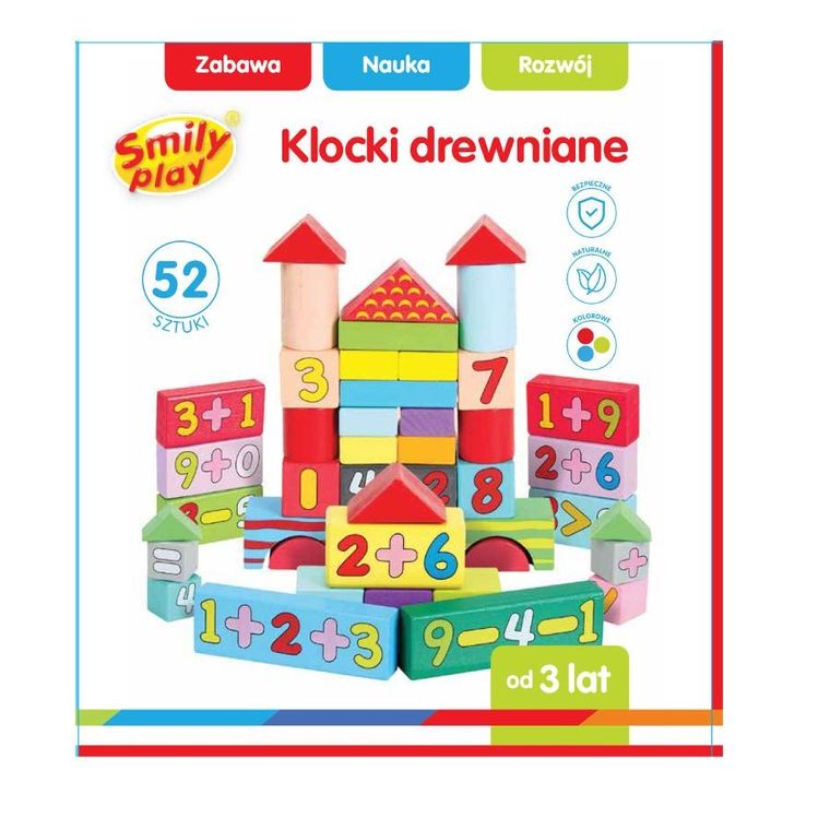 Smily Play, klocki drewniane, 52 szt.