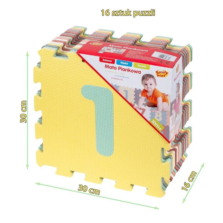 Smily Play, mata piankowa, pastelowa, cyfry