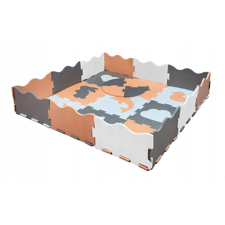 Smily Play, mata piankowa, szaro-pomarańczowa