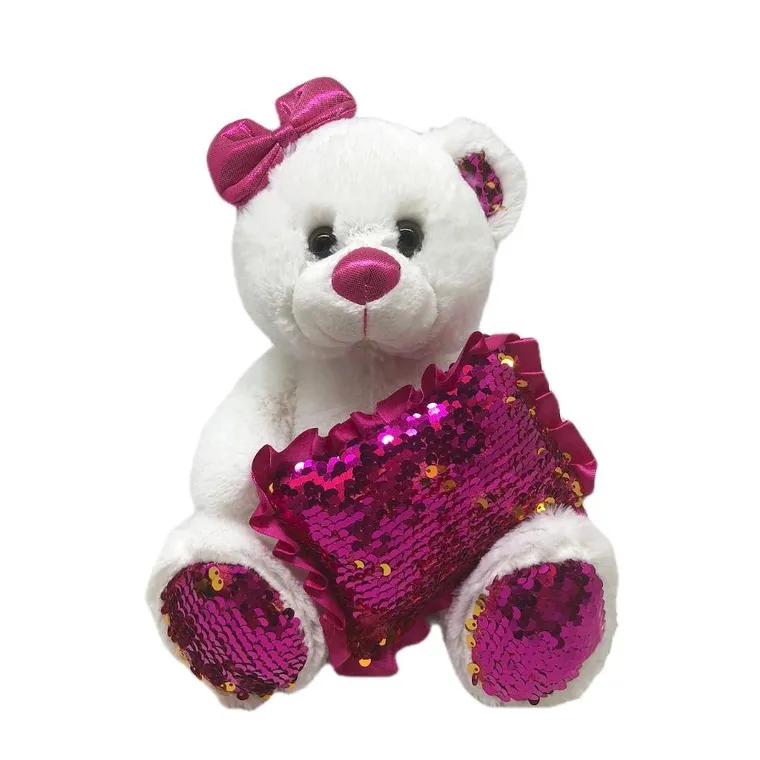 Smily Play, miś z cekinową poduszką, maskotka