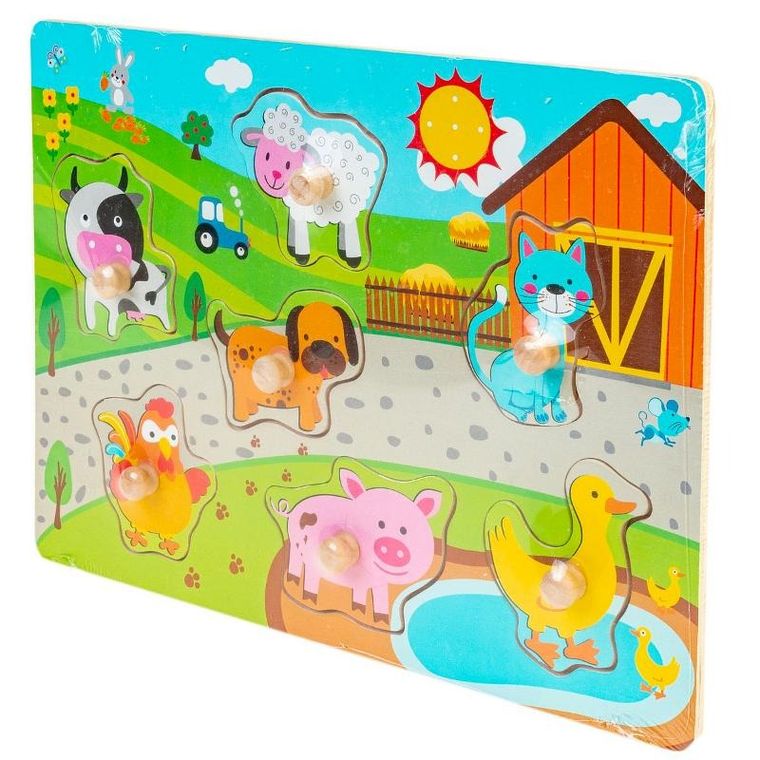 Smily Play, Zagroda, układanka drewniana z uchwytami