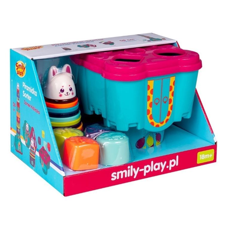 Smily Play, Zamek króliczka, piramidka, sorter, 58 cm