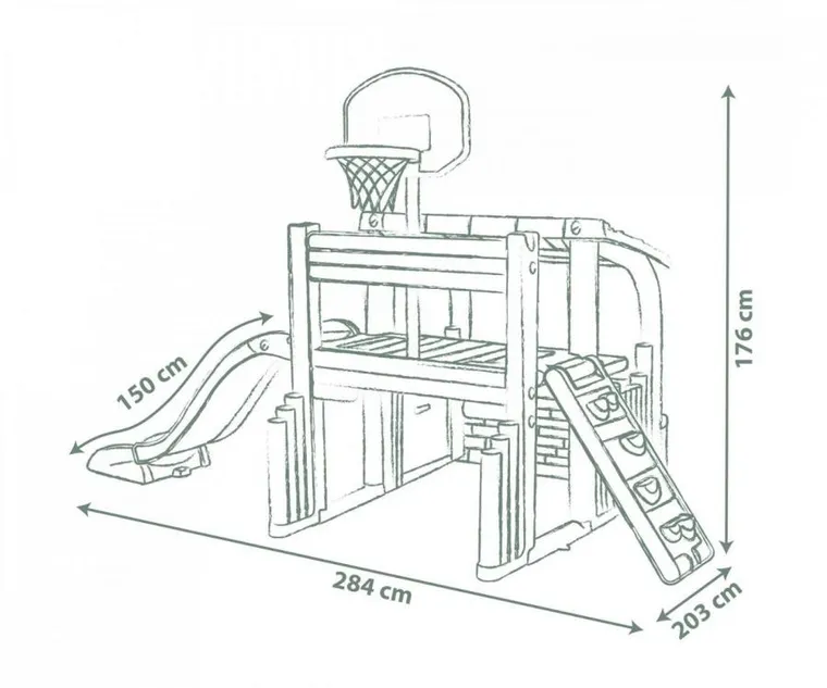 Smoby, Centrum zabaw, domek ogrodowy ze zjeżdżalnią