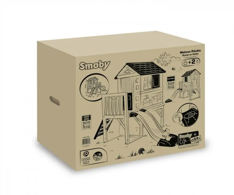 Smoby, domek ogrodowy na palach ze zjeżdzalnią