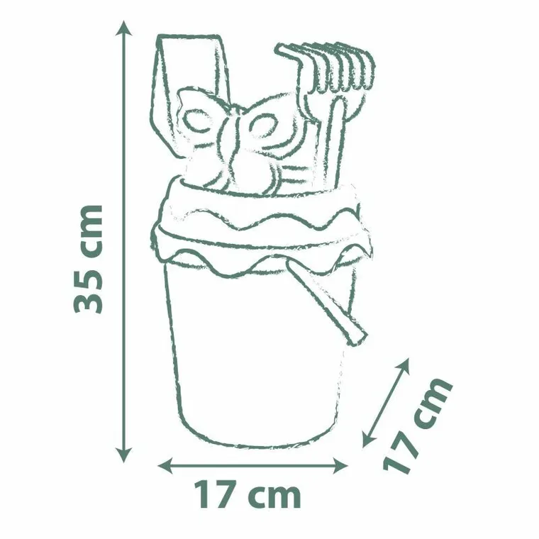 Smoby, Myszka Miki, wiaderko z akcesoriami, 17 cm