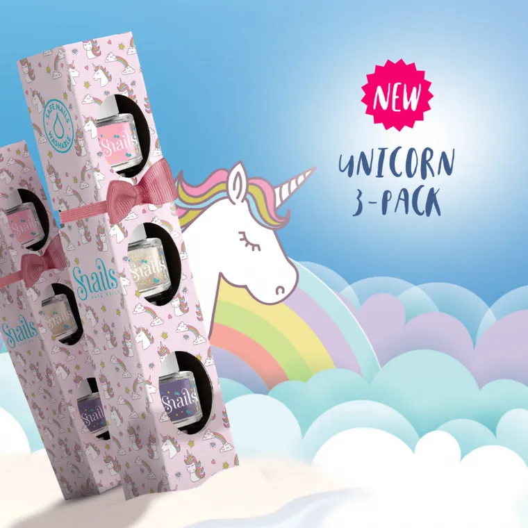 Snails, Mini Unicorn, zestaw, lakiery do paznokci dla dzieci, 3 szt.