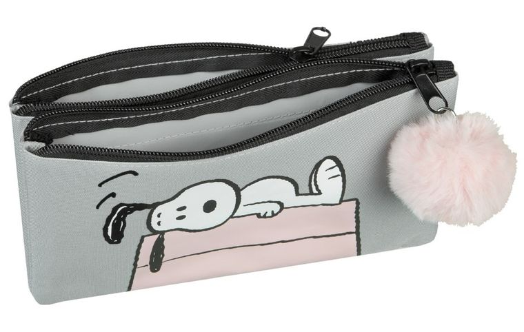Snoopy, piórnik saszetka, szary