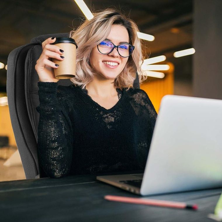 Sofotel, Porto, fotel biurowy, materiałowy czarny