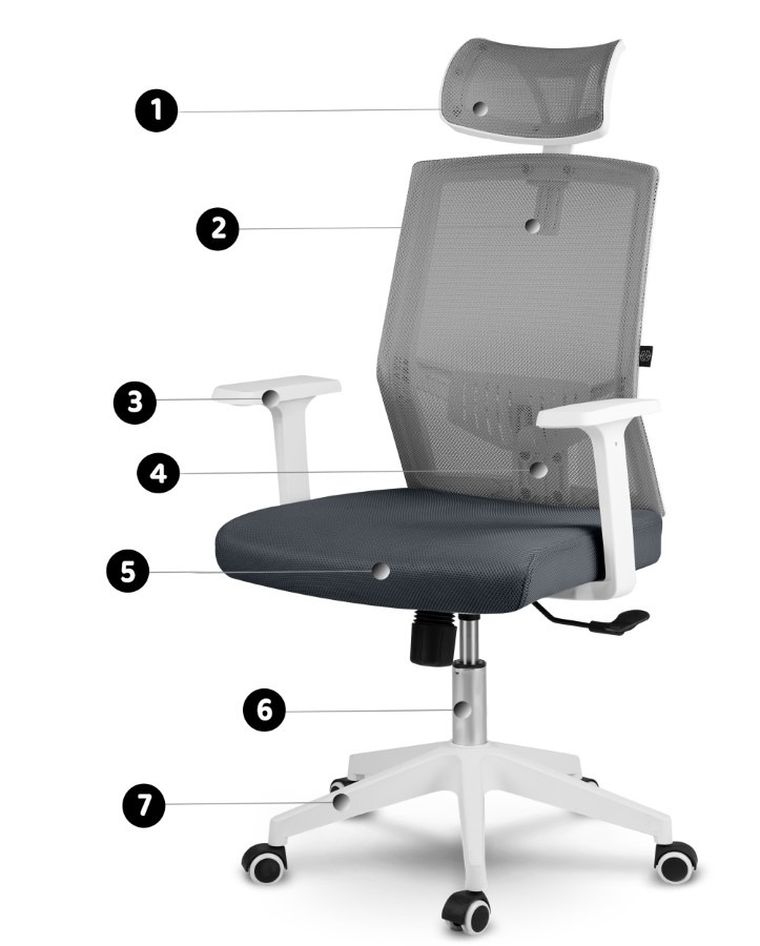 Sofotel, Rotar, fotel biurowy, szary