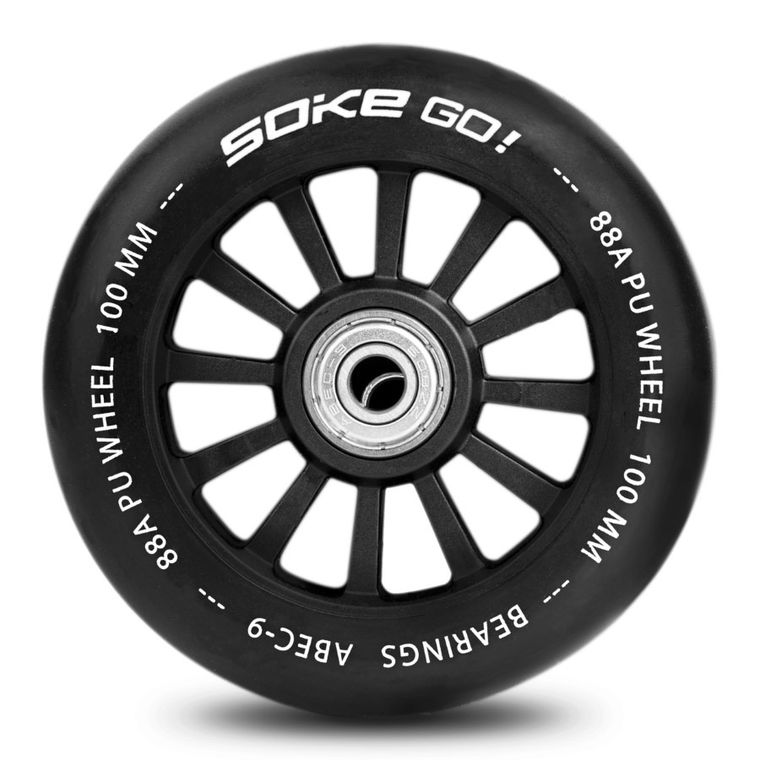Soke, ABEC-9, kółka do hulajnogi wyczynowej, czarne, 100 mm
