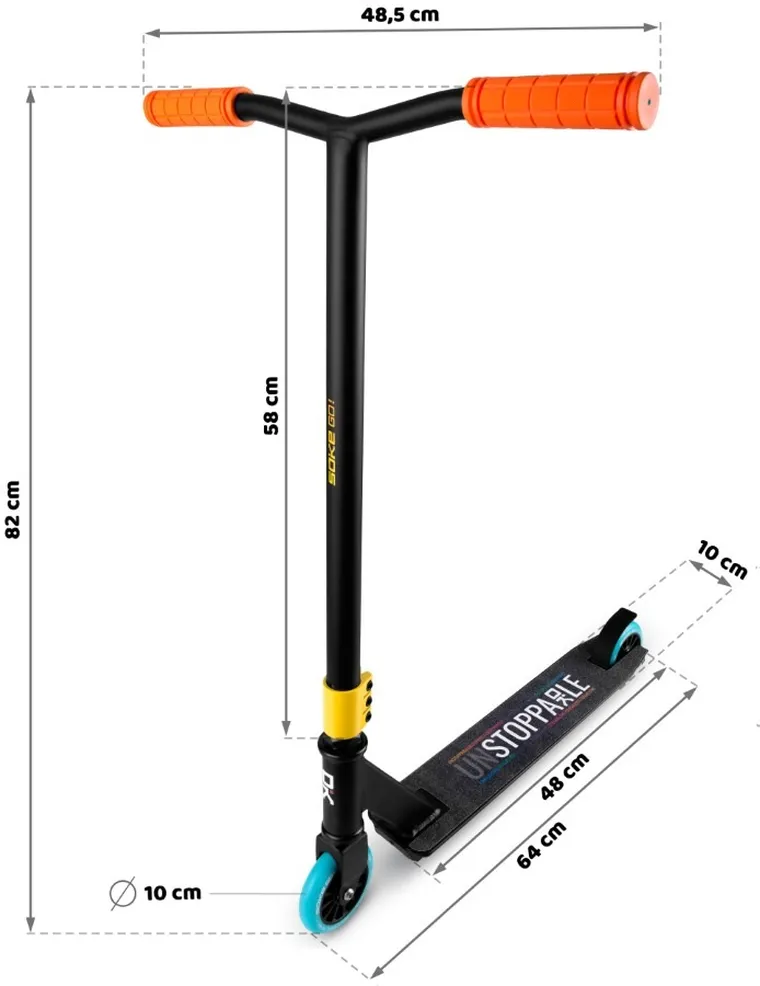 Soke, Go! hulajnoga wyczynowa, czarno-pomarańczowa