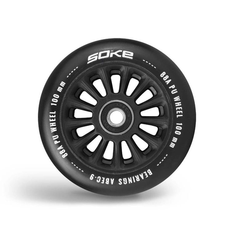 Soke, kółka do hulajnogi, 100 mm, czarne, 2 szt.