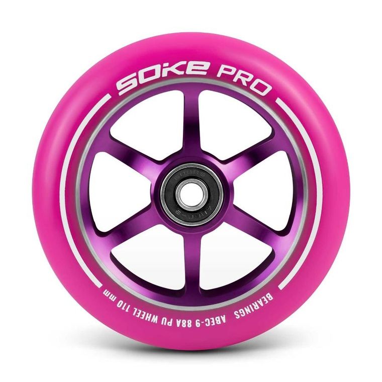 Soke, kółka do hulajnogi, 110 mm, różowe, 2 szt.