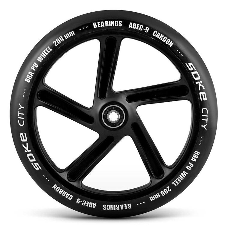 Soke, kółka do hulajnogi miejskiej, czarne, 200 mm, 2 szt.