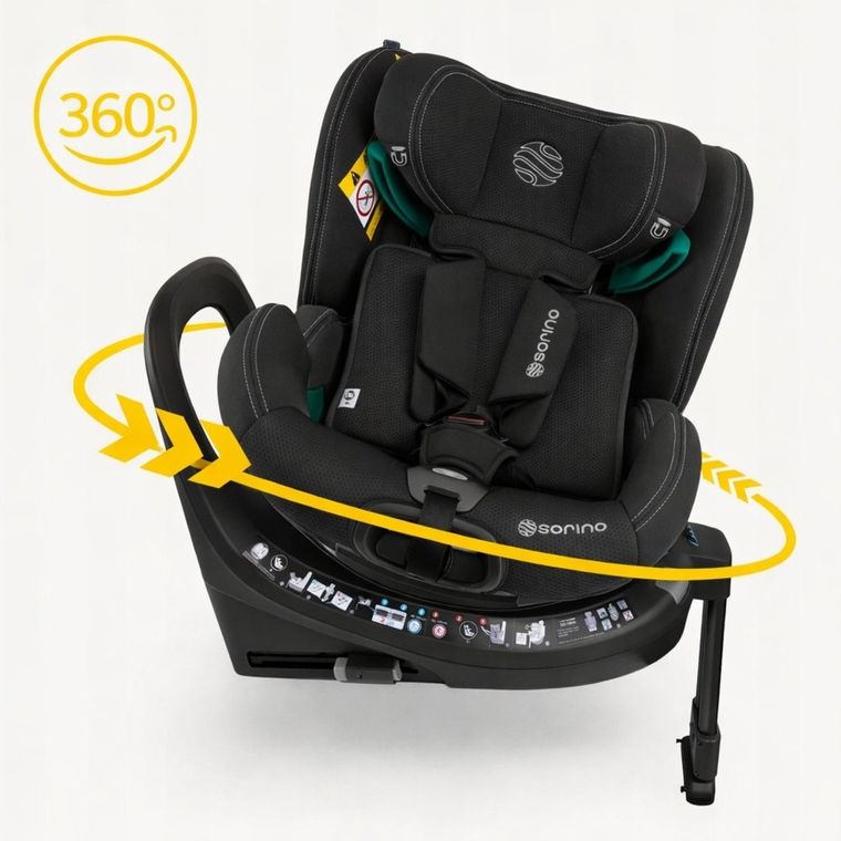 Sorino, Aurora, fotelik samochodowy z bazą, 360°, black, 40-150 cm