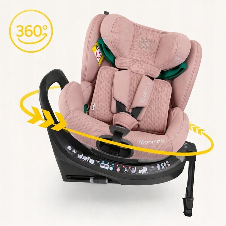 Sorino, Aurora, fotelik samochodowy z bazą, 360°, pink, 40-150 cm