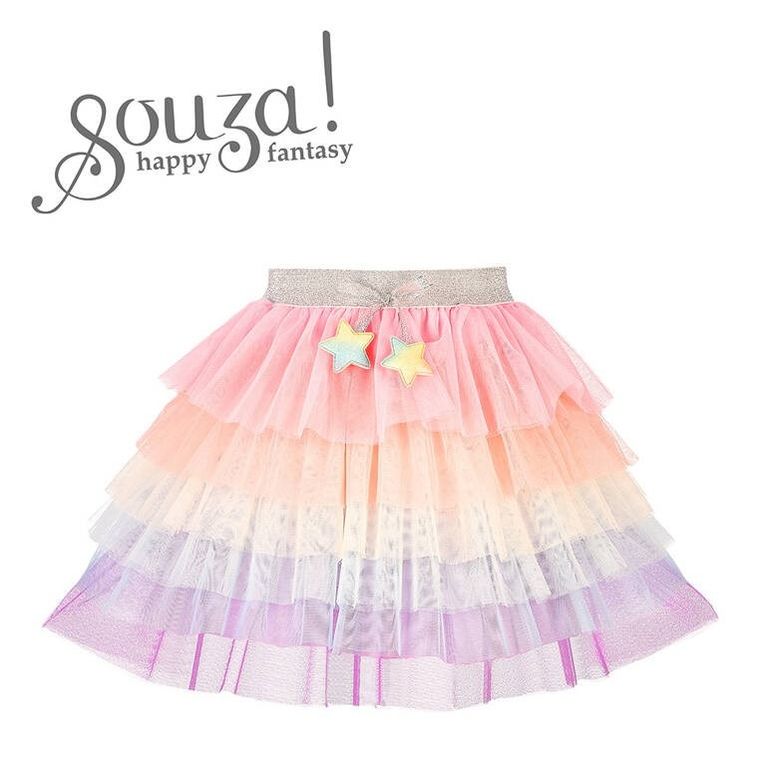 Souza! Carlotta, spódniczka tiulowa tęczowa, strój, 3-5 lat