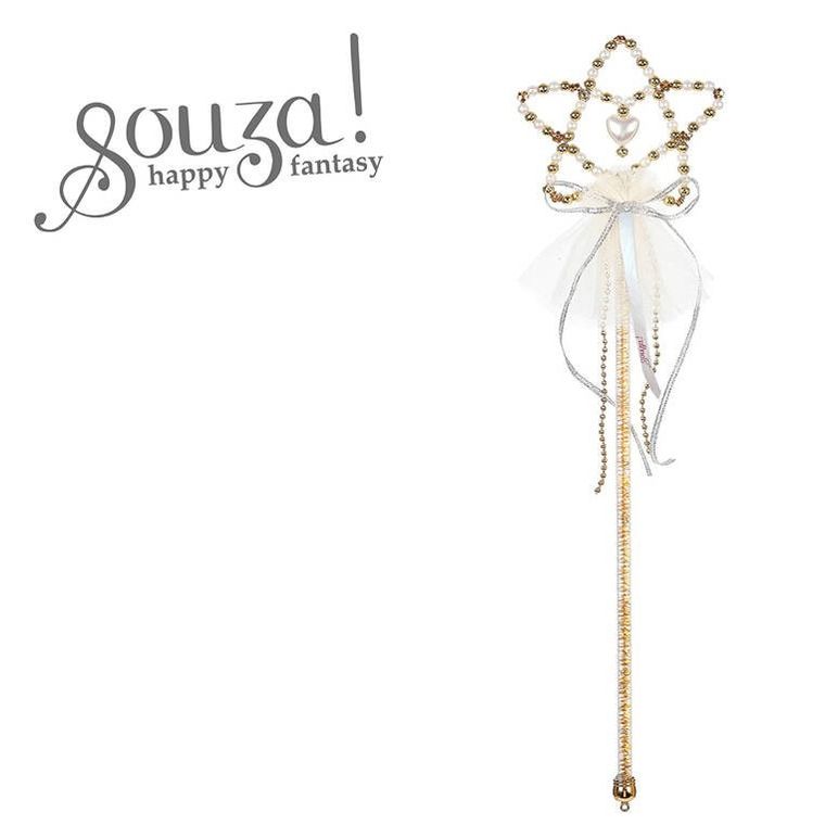 Souza! Coralina, różdżka z perełkami, biało-złota gwiazda