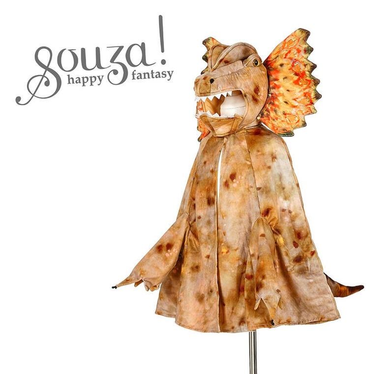 Souza! Dinozaur Dilofozaur, kostium peleryna z kapturem-maską, 4-7 lat