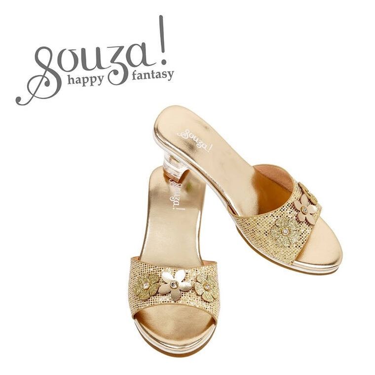 Souza! Ellina, pantofelki klapki na obcasie, złote, rozmiar 27/28