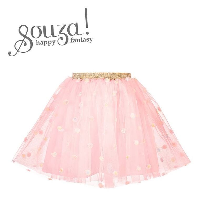 Souza! Emi, spódniczka tiulowa w kwiatki, różowa, 3-5 lat