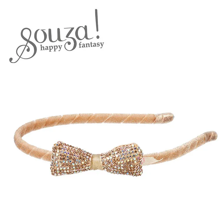 Souza! Francis, opaska z kokardą i cekinami, złota