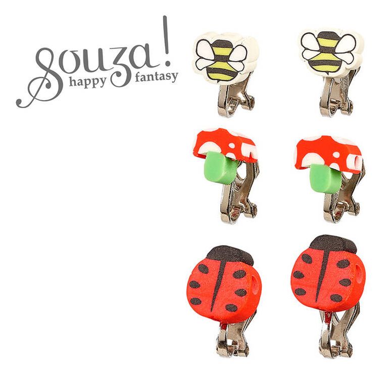 Souza! Hasse, klipsy do uszu, biedronki, 3 pary