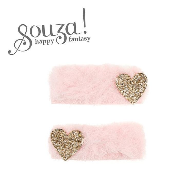 Souza! Jolia, spinki do włosów, jasnoróżowe futerko, 2 szt.