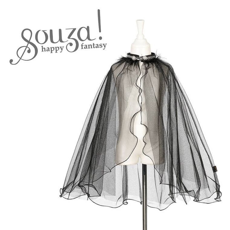 Souza! Julietta, czarny kostium, peleryna tiulowa, 5-7 lat