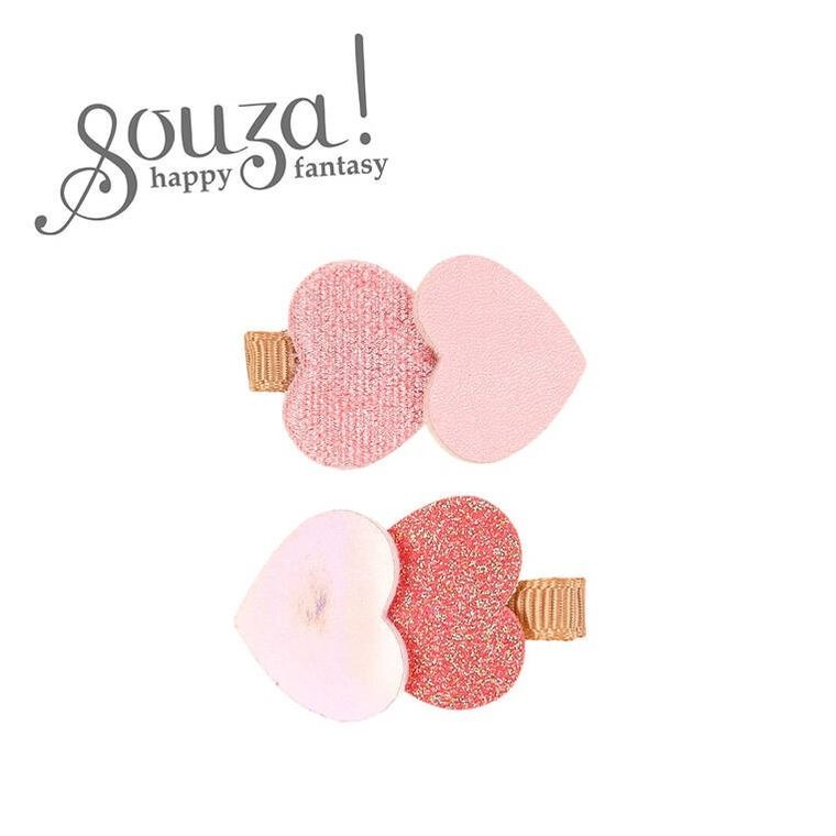 Souza! June, spinki do włosów, serduszka, różowe, 2 szt.