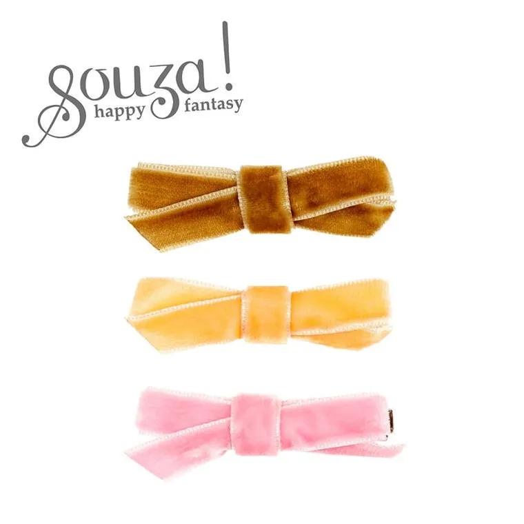 Souza! Larisse, spinki do włosów, aksamitne kokardki, 3 szt.