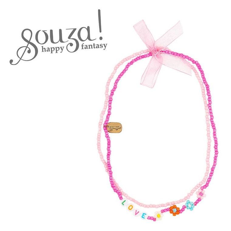 Souza! Love Diandra, podwójny naszyjnik z koralików, różowy