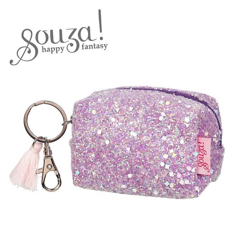 Souza! Lyna, brokatowy portfel etui dla dzieci z breloczkiem, liliowy