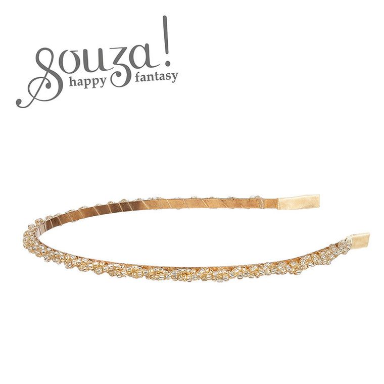 Souza! Lynn, opaska z koralikami, złota