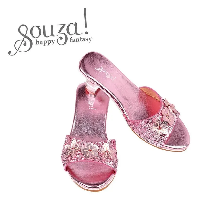 Souza! Mariona, pantofelki klapki na obcasie, różowy metalik, rozmiar 27/28