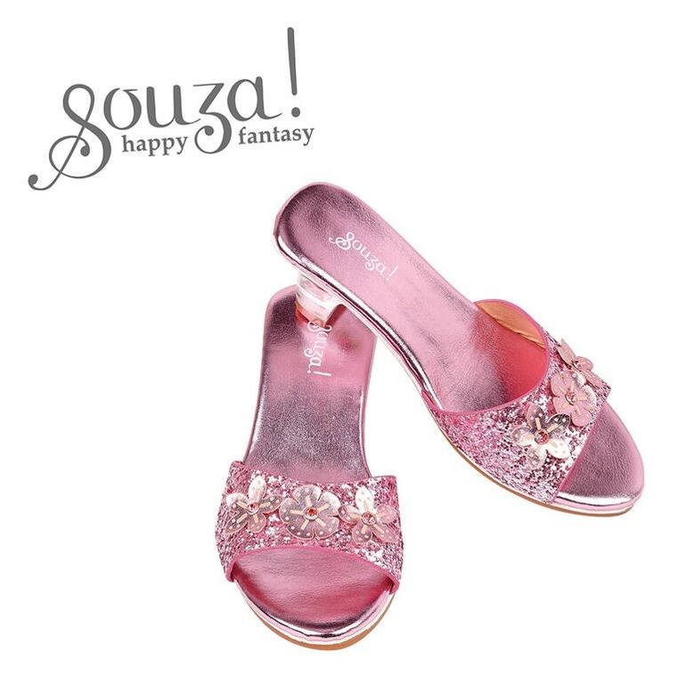 Souza! Mariona, pantofelki klapki na obcasie, różowy metalik, rozmiar 30/31