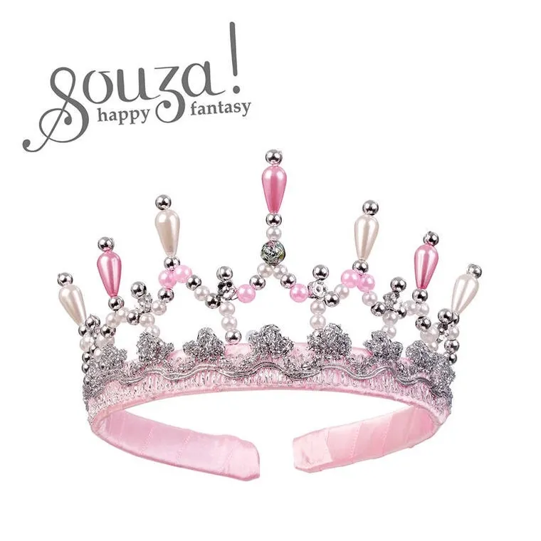 Souza! Mary, korona tiara perłowo-różowa