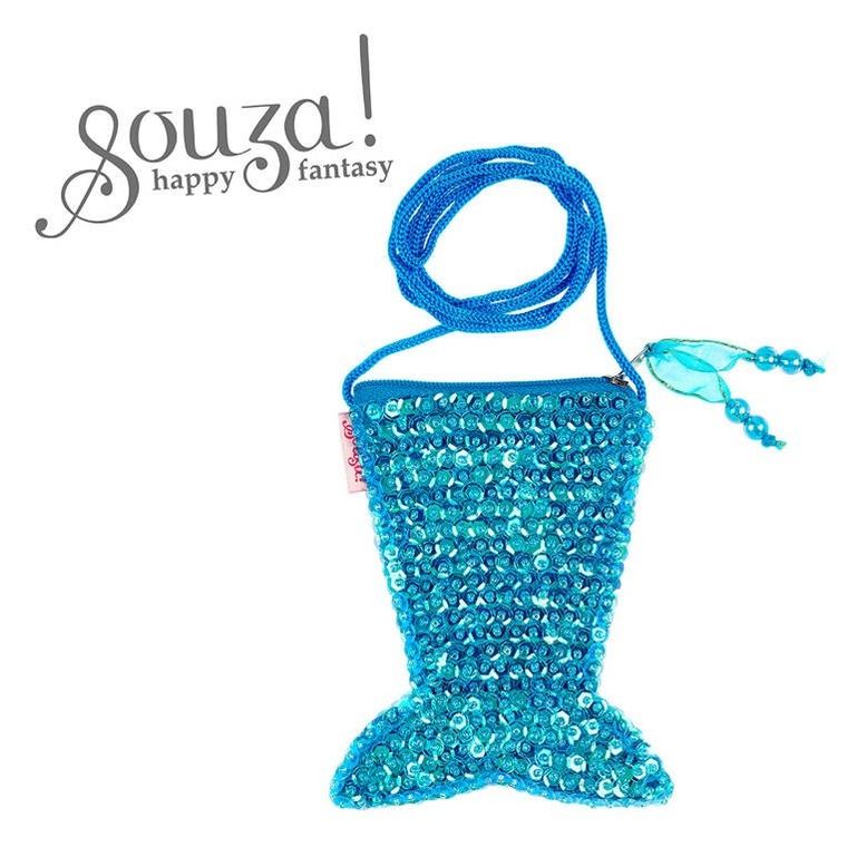 Souza! Merly, cekinowa torebka na ramię dla dzieci, syrenka, niebieska