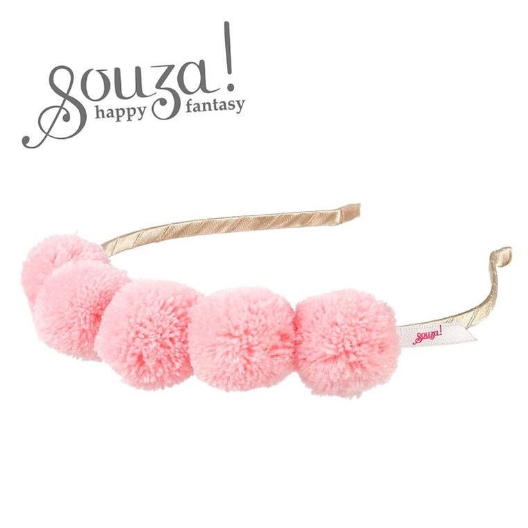 Souza! Rosa, opaska z różowymi pomponami