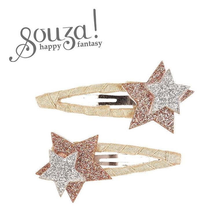 Souza! Sarina, spinki do włosów, brokatowe gwiazdki, złoto-srebrne, 2 szt.