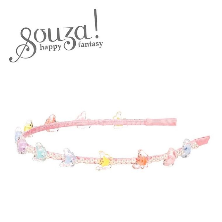 Souza! Solen, opaska do włosów z perłowymi i kolorowymi motylkami