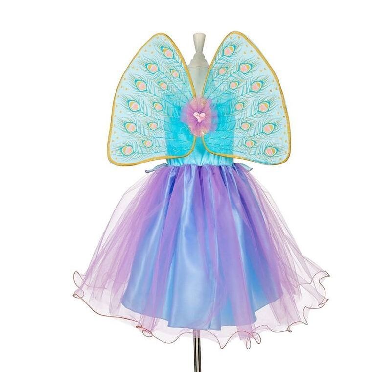 Souza! Wróżka Tamara, sukienka i skrzydła w pawie pióra, strój, 8-10 lat