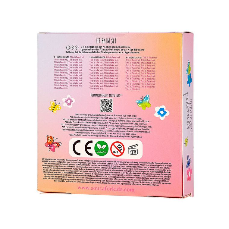 Souza! zestaw balsamów do ust dla dzieci, 3 szt.