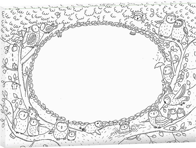 Sowy. Kolorowanka ramka do zawieszenia