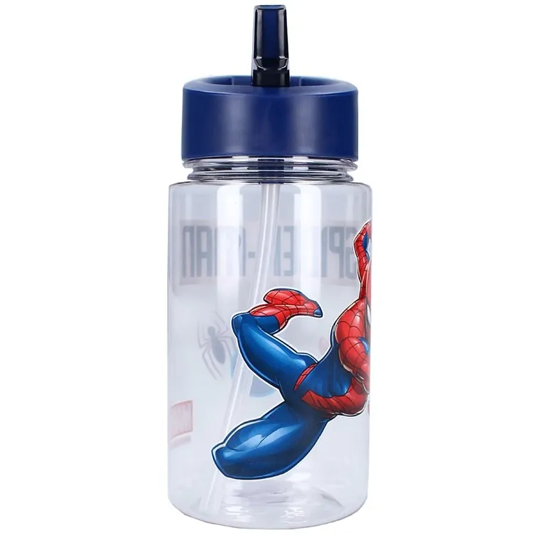 Spider-Man, Drink Up, bidon ze słomką, niebieski, 450 ml